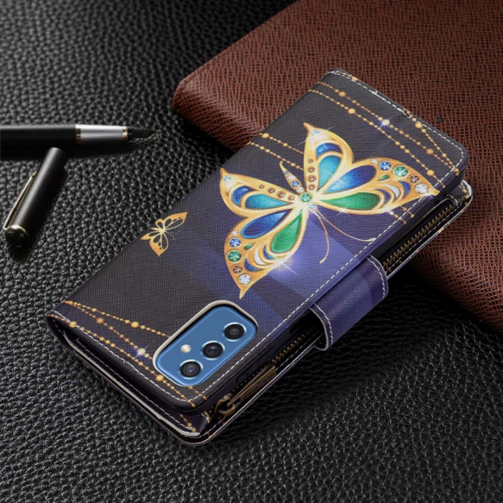 Flipové Pouzdro Na Samsung Galaxy M52 5G Fosforeskující Motýl