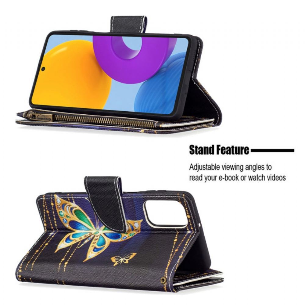 Flipové Pouzdro Na Samsung Galaxy M52 5G Fosforeskující Motýl