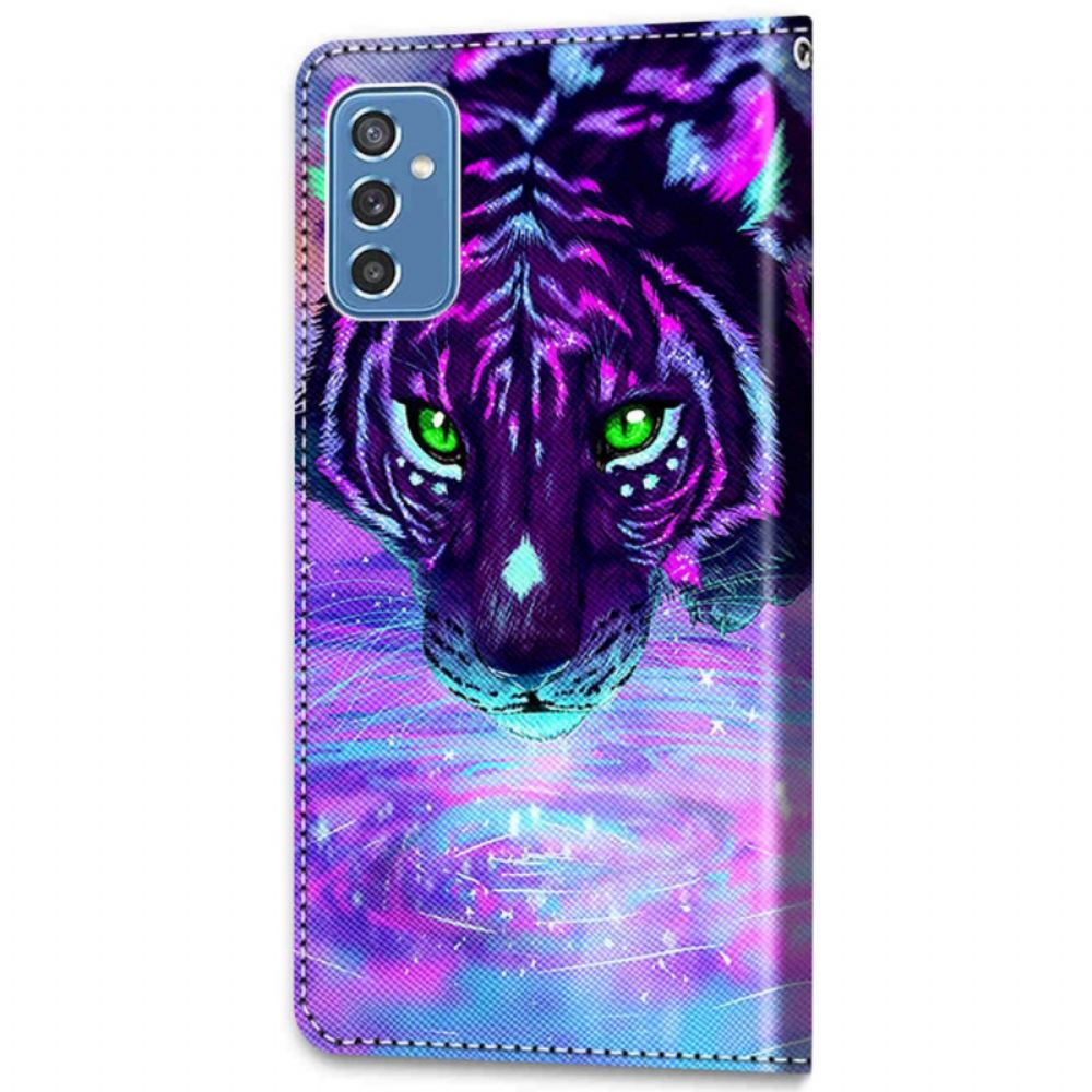 Flipové Pouzdro Na Samsung Galaxy M52 5G Fosforeskující Tygr