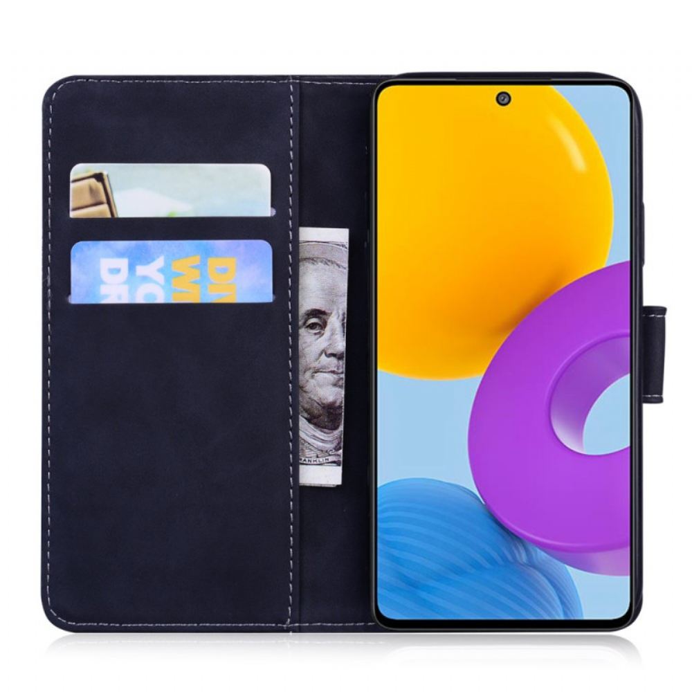 Flipové Pouzdro Na Samsung Galaxy M52 5G Prošívání Z Umělé Kůže