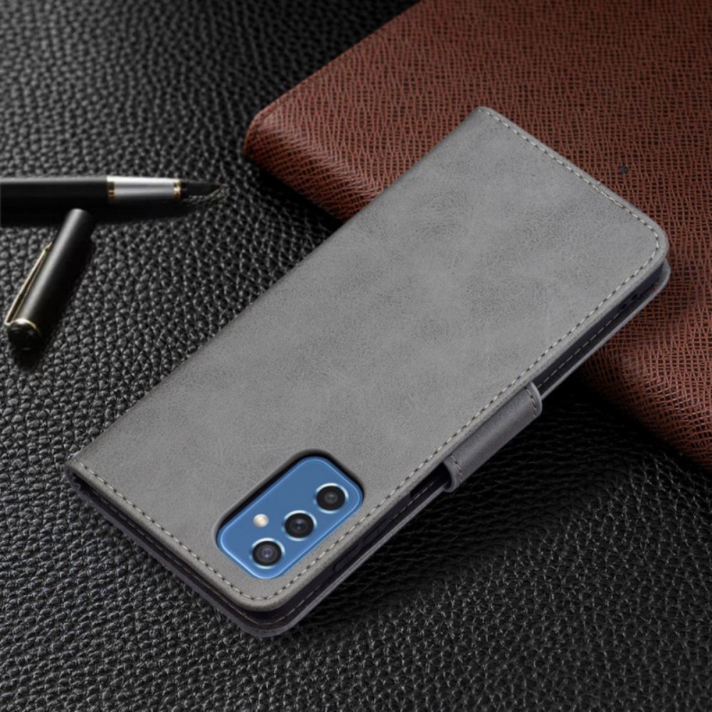 Flipové Pouzdro Na Samsung Galaxy M52 5G Vyčiněná Umělá Kůže