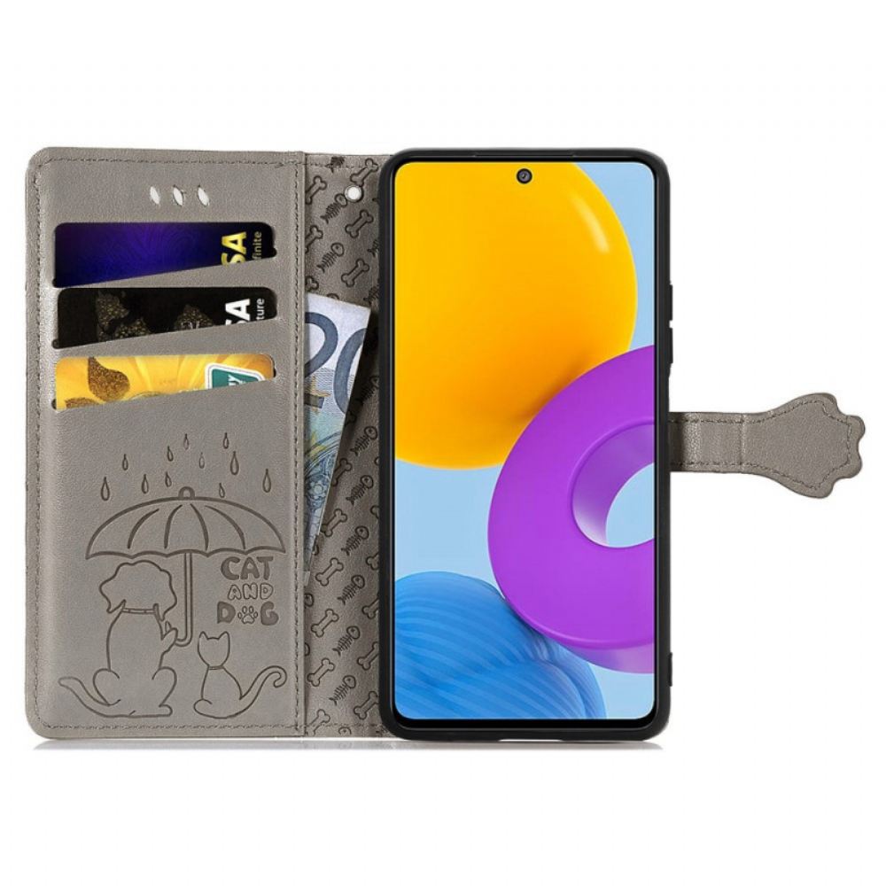 Flipové Pouzdro Na Samsung Galaxy M52 5G Zvířata S Texturou