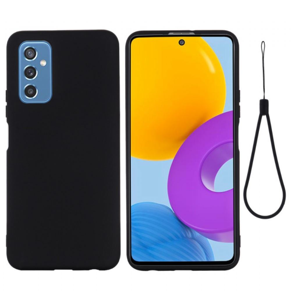 Kryt Na Samsung Galaxy M52 5G Na Lana Řemínek Z Tekutého Silikonu