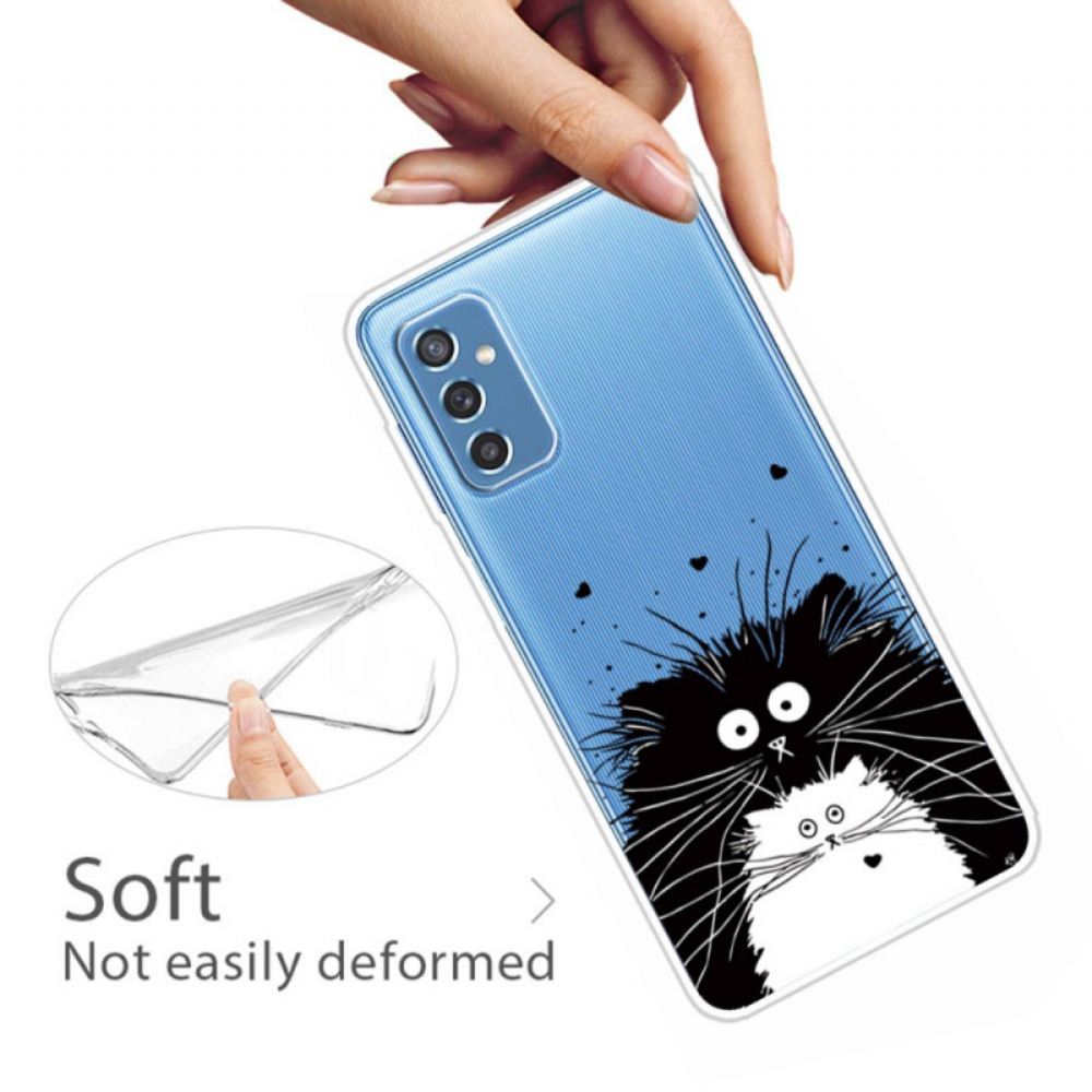 Kryt Na Samsung Galaxy M52 5G Černobílé Kočky