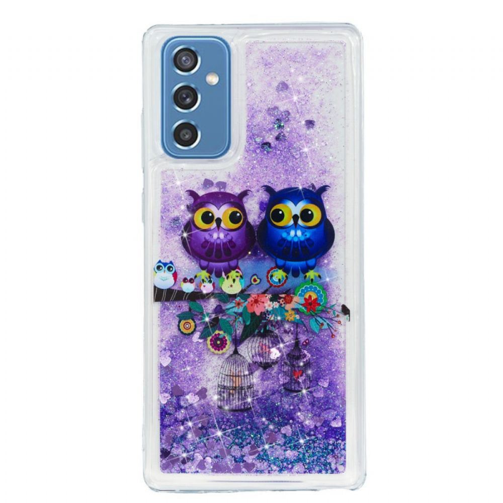 Kryty Na Mobil Na Samsung Galaxy M52 5G Pár Fialových Sov