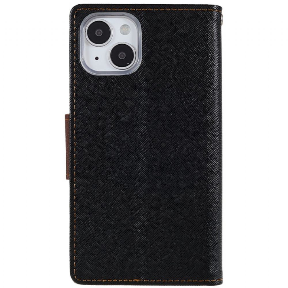 Flipové Pouzdro Na iPhone 14 Bicolor Merkur Goospery