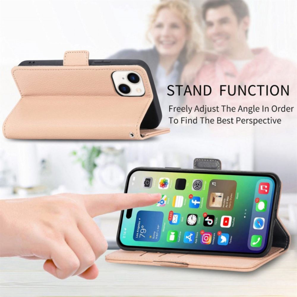 Flipové Pouzdro Na iPhone 14 Dekorativní Květiny