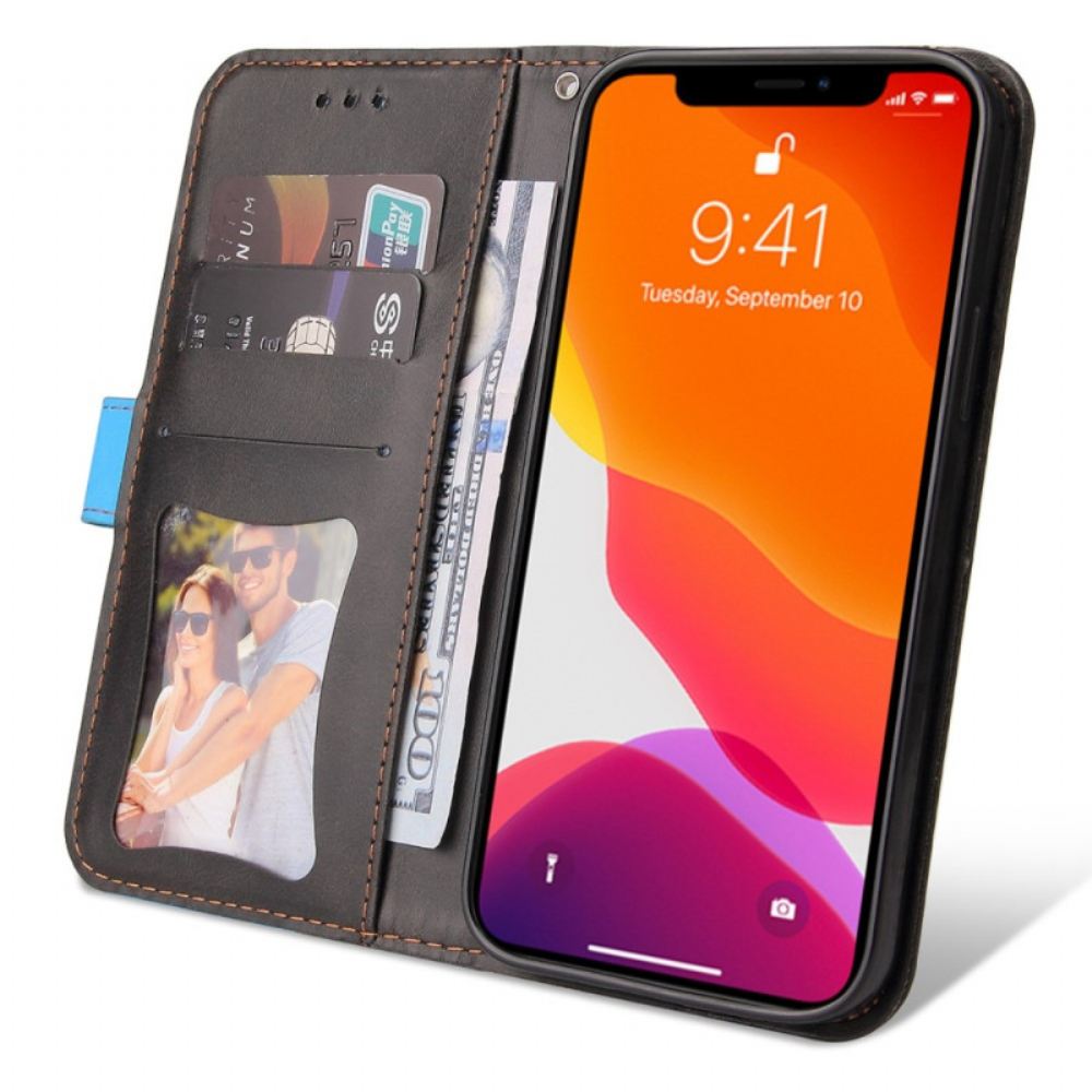 Flipové Pouzdro Na iPhone 14 Dvoubarevná S Páskem