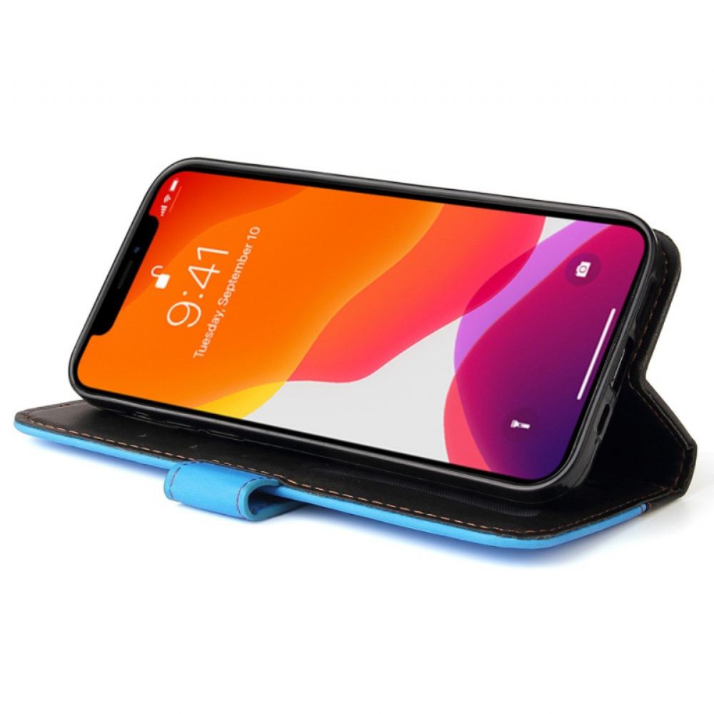 Flipové Pouzdro Na iPhone 14 Dvoubarevná S Páskem
