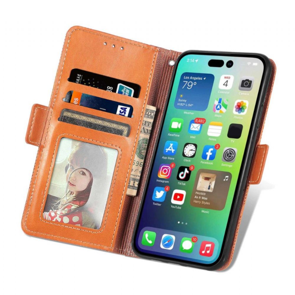 Flipové Pouzdro Na iPhone 14 Styl Retro Kůže