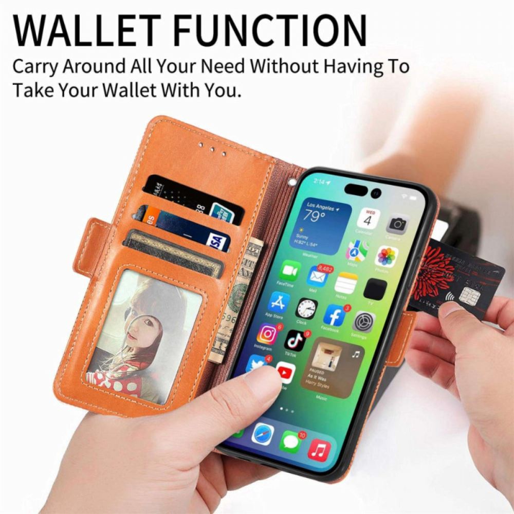 Flipové Pouzdro Na iPhone 14 Styl Retro Kůže
