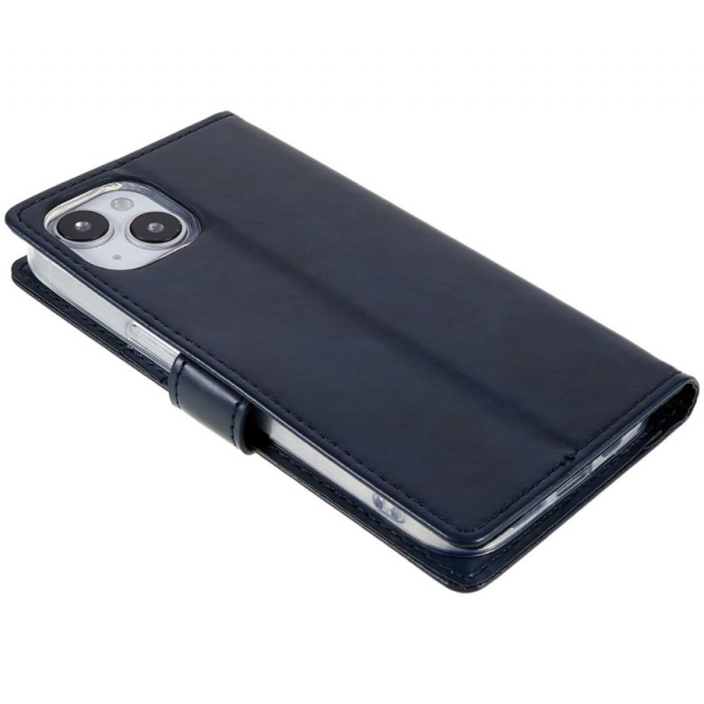Kožené Pouzdro Na iPhone 14 Blue Moon Merkur Goospery