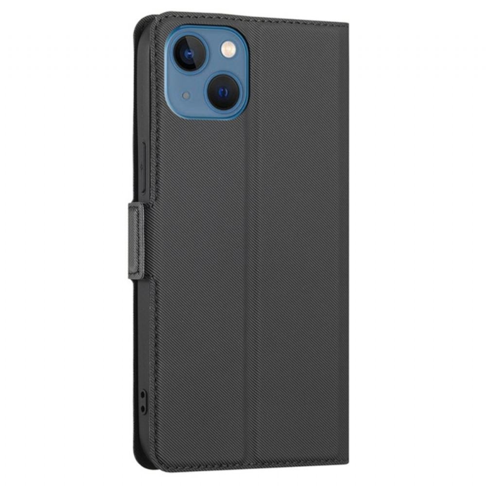 Kožené Pouzdro Na iPhone 14 Dvoubarevná