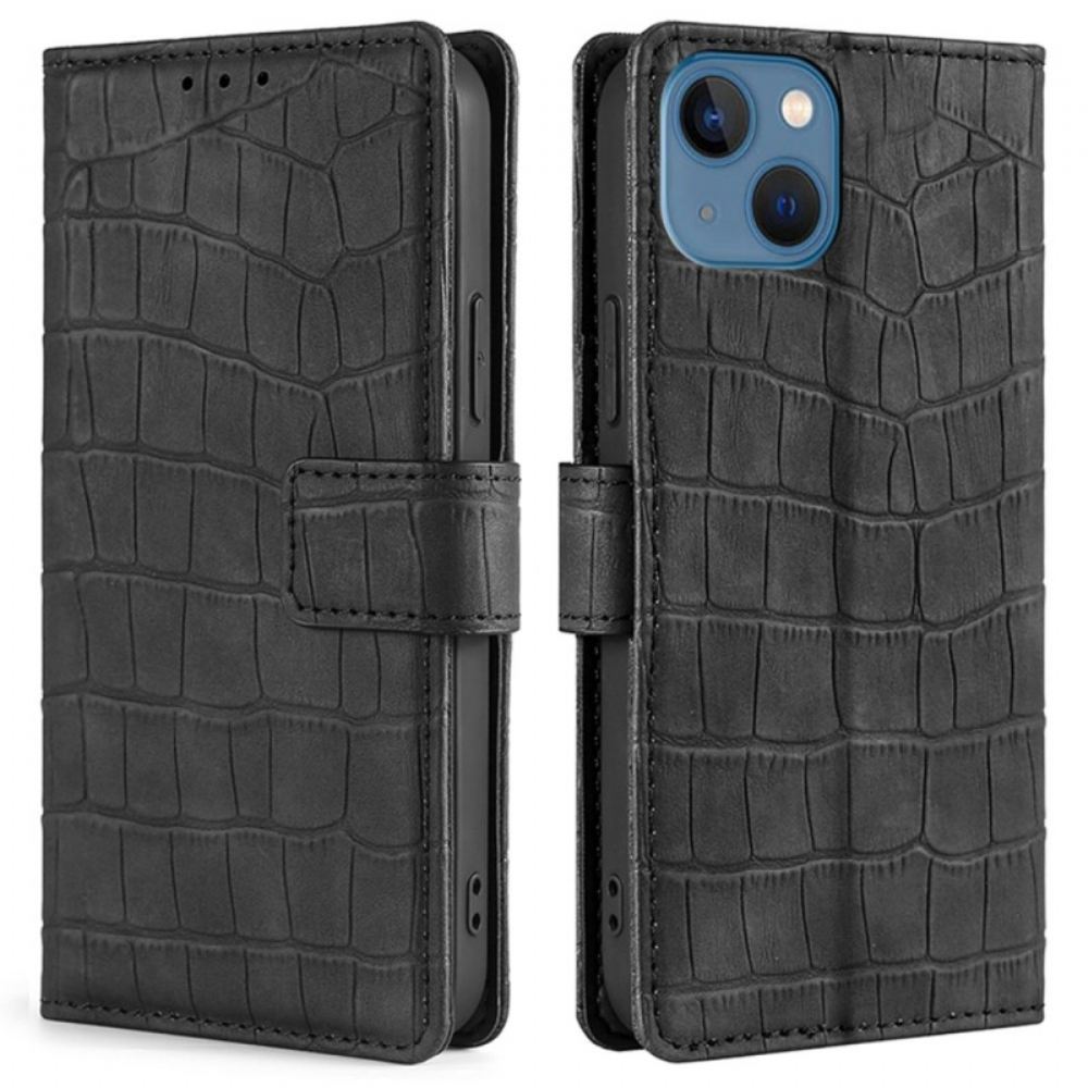 Kožené Pouzdro Na iPhone 14 Krokodýl
