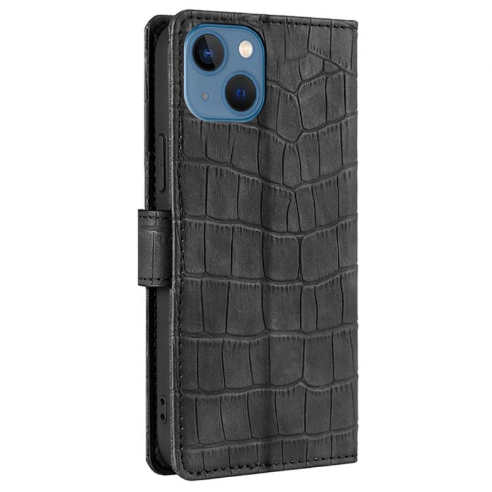 Kožené Pouzdro Na iPhone 14 Krokodýl