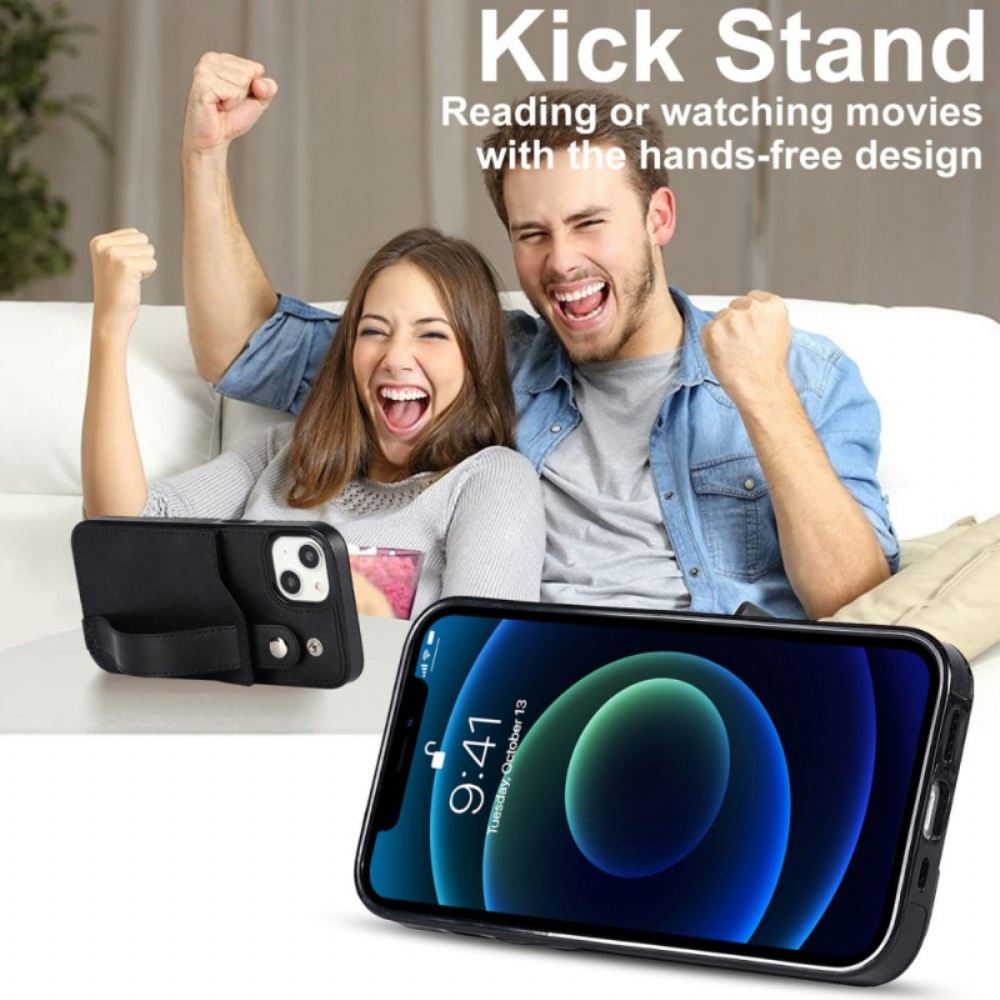 Kryt Na iPhone 14 Držák Rfid Karty S Popruhem