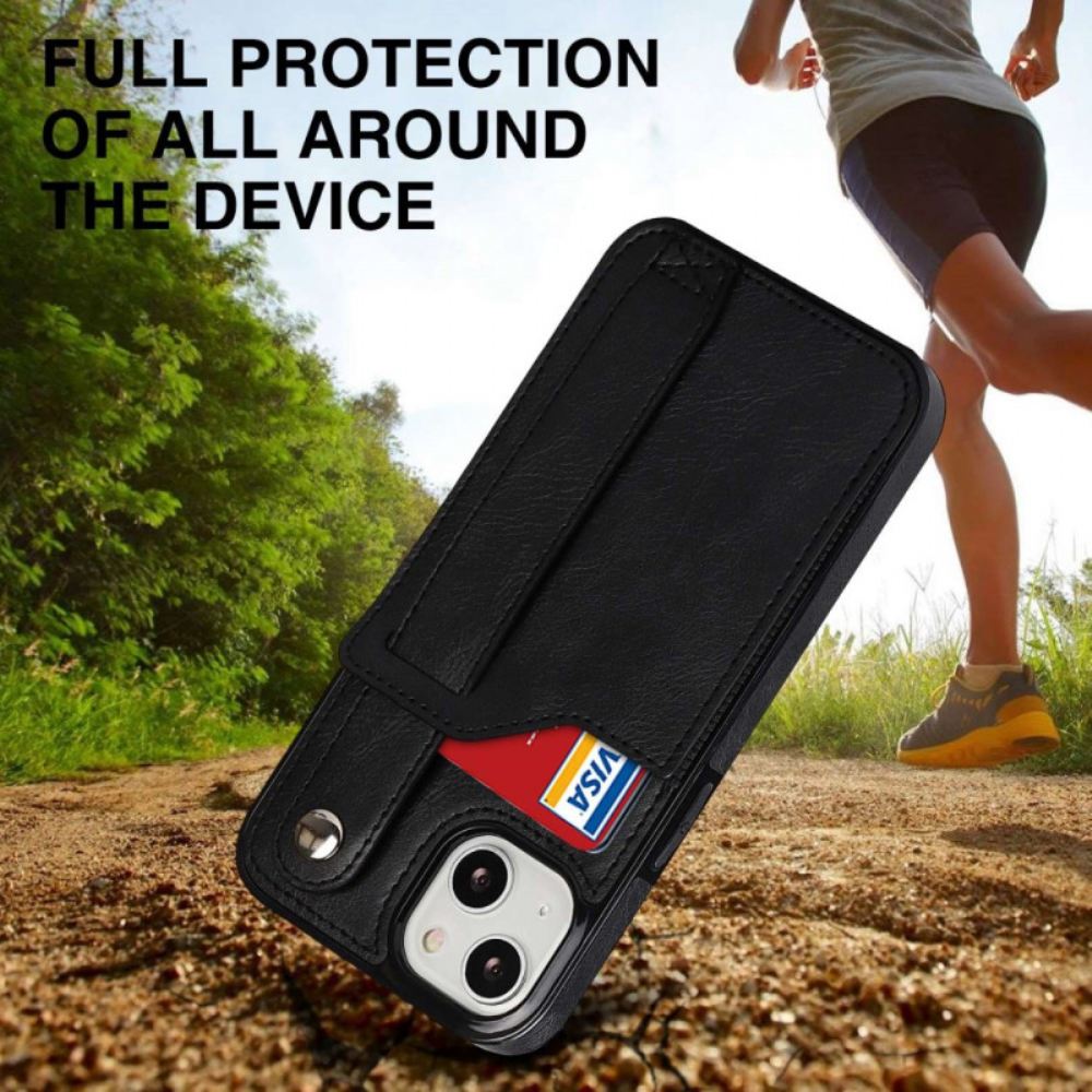 Kryt Na iPhone 14 Držák Rfid Karty S Popruhem