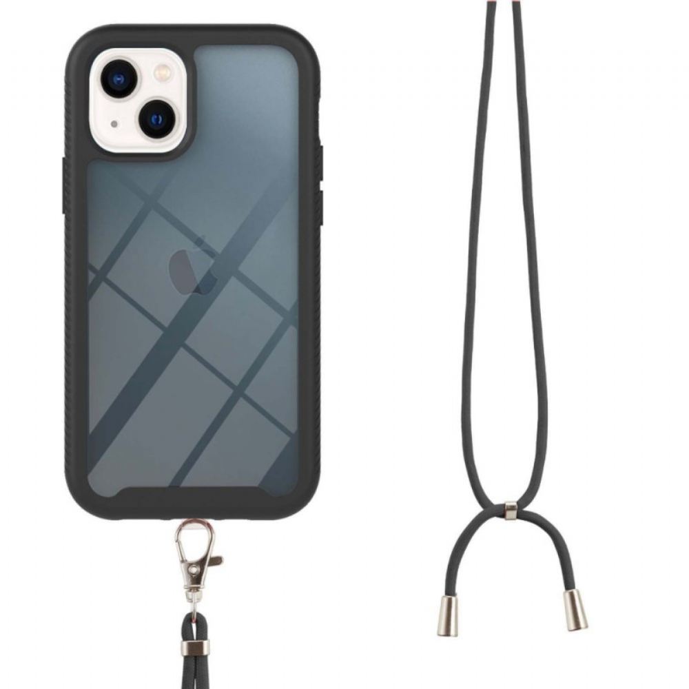 Kryt Na iPhone 14 Hybrid S Kabelem A Barevným Obrysem