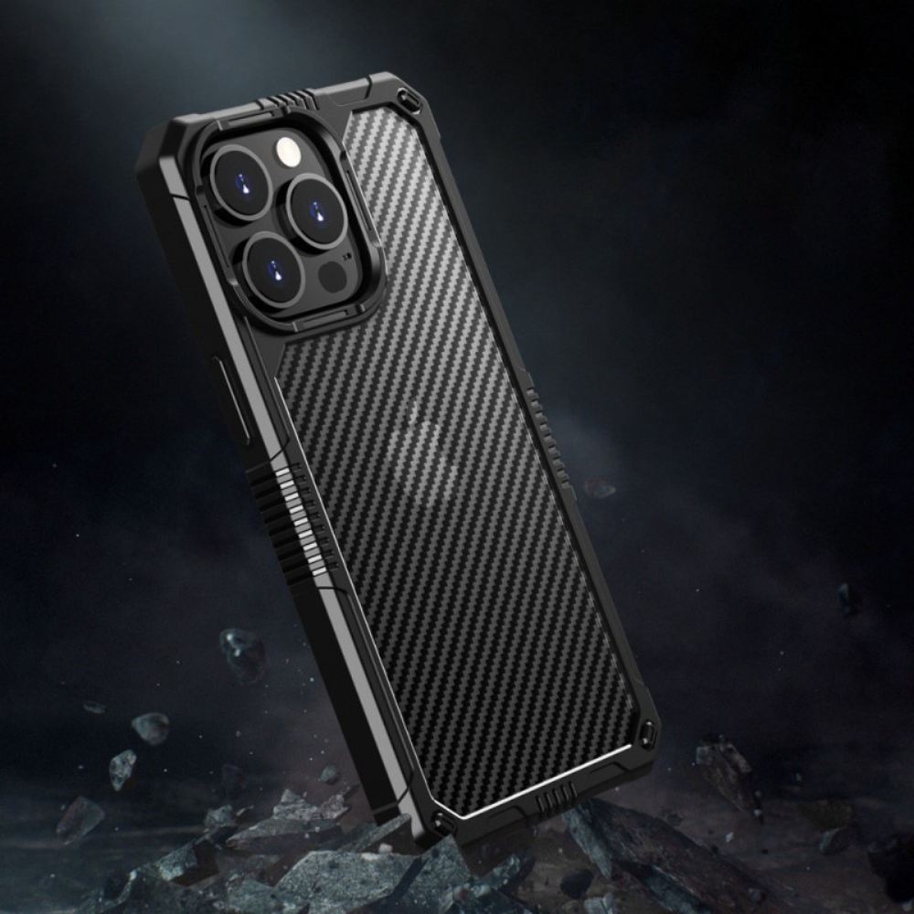 Kryt Na iPhone 14 Průsvitné Uhlíkové Vlákno