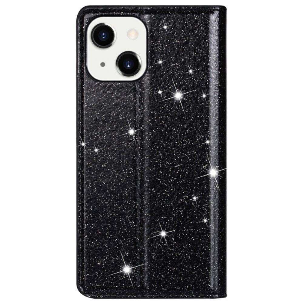 Kryty Na Mobil Na iPhone 14 Flipové Pouzdro Styl Třpytu