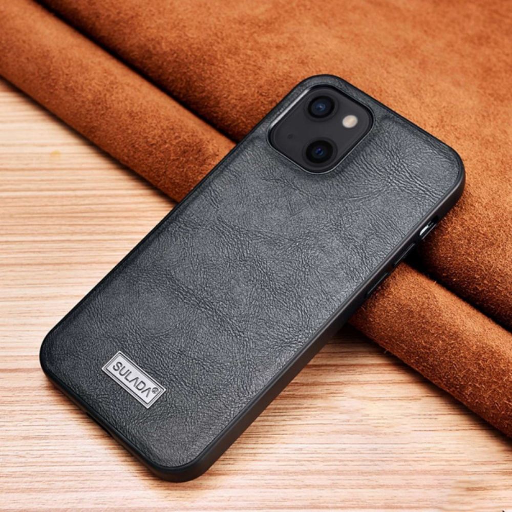 Kryty Na Mobil Na iPhone 14 Kožený Efekt Sulada