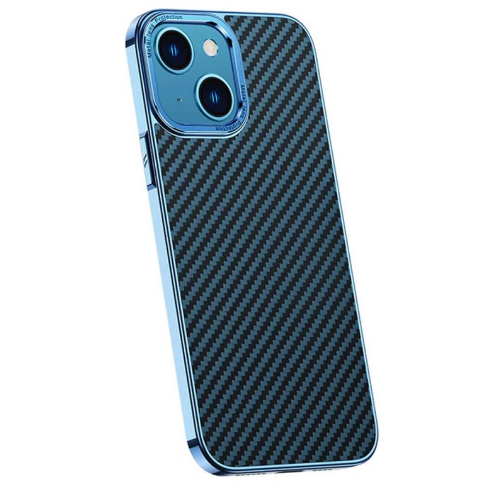 Kryty Na Mobil Na iPhone 14 Textura Uhlíkových Vláken Z Umělé Kůže