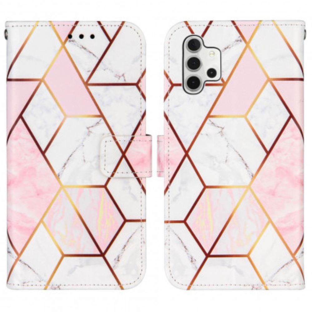 Flipové Pouzdro Na Samsung Galaxy A32 5G Geometrický Mramor