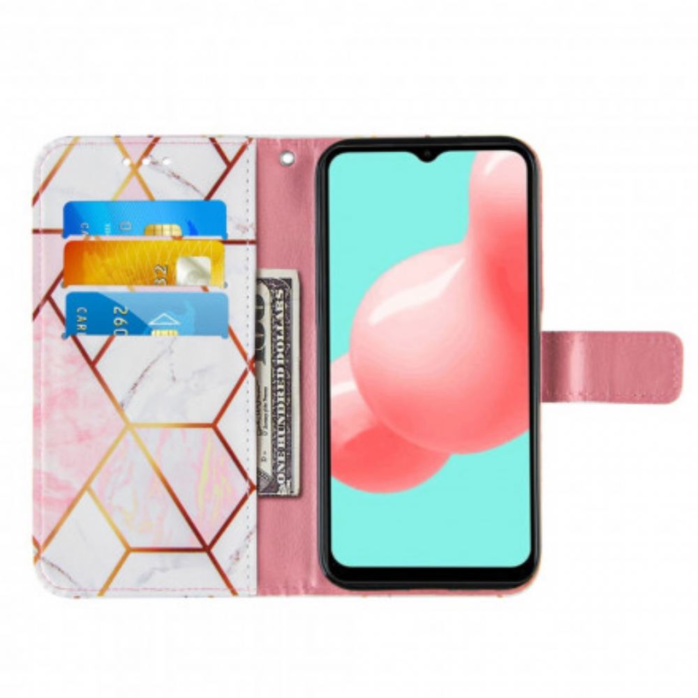 Flipové Pouzdro Na Samsung Galaxy A32 5G Geometrický Mramor