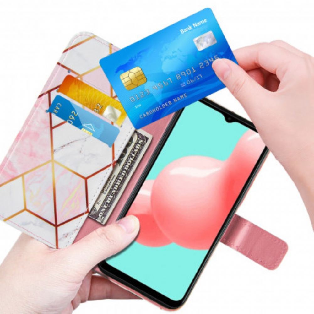 Flipové Pouzdro Na Samsung Galaxy A32 5G Geometrický Mramor