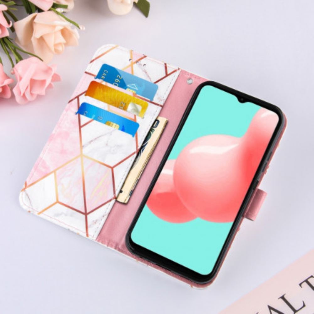 Flipové Pouzdro Na Samsung Galaxy A32 5G Geometrický Mramor