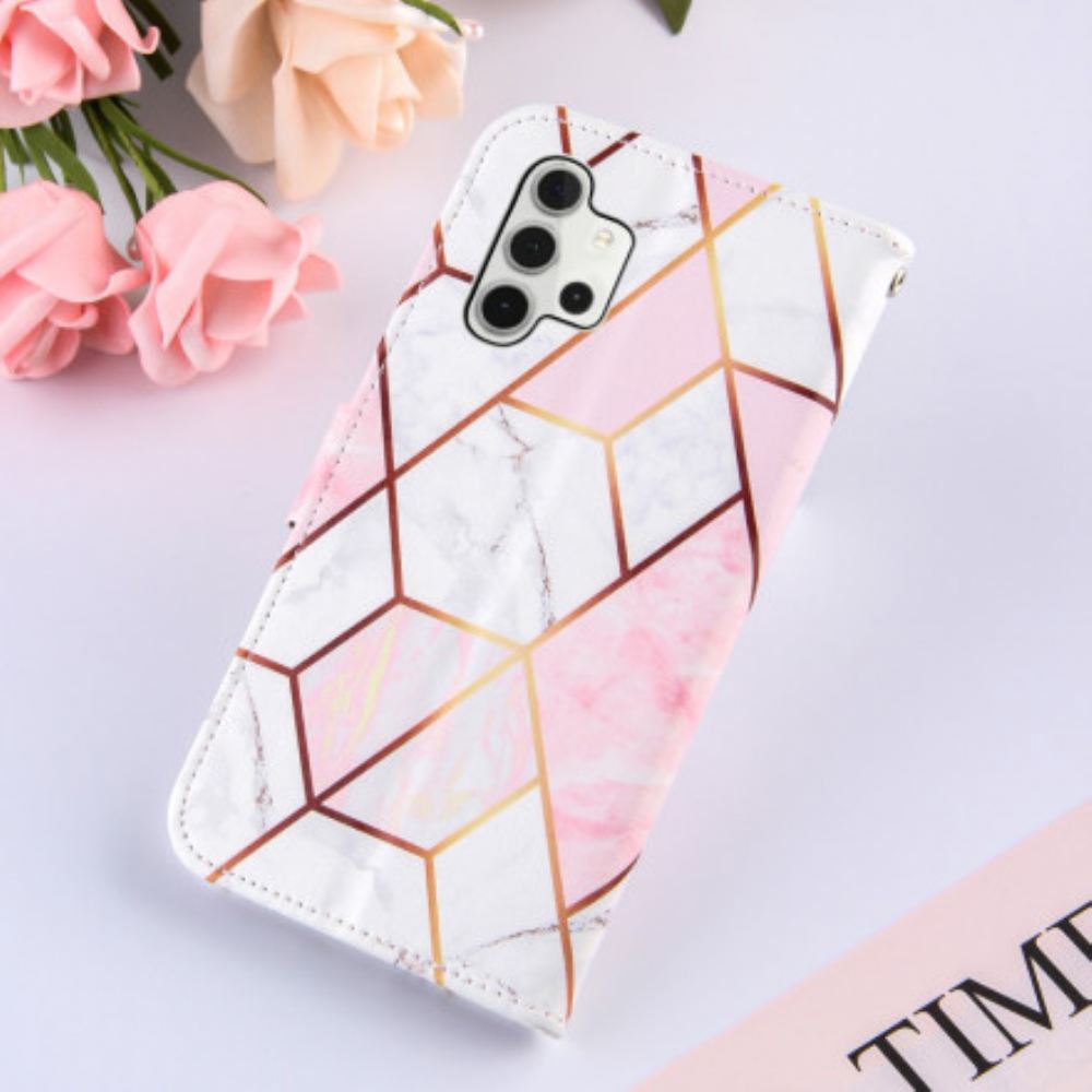 Flipové Pouzdro Na Samsung Galaxy A32 5G Geometrický Mramor