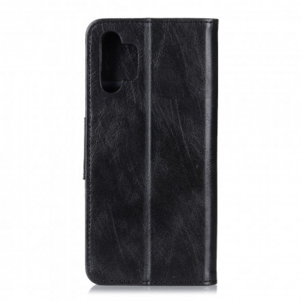 Flipové Pouzdro Na Samsung Galaxy A32 5G Oboustranná Spona S Koženým Efektem
