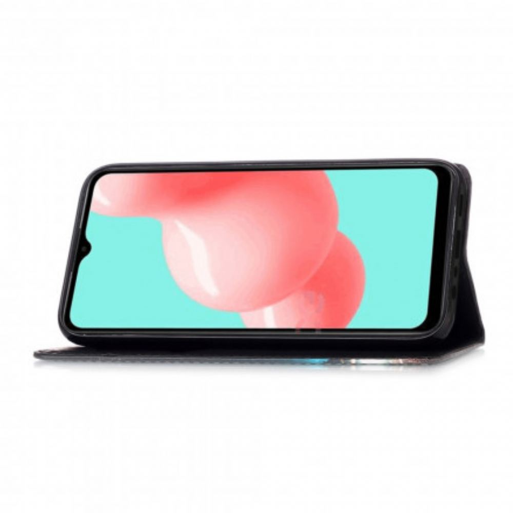 Flipové Pouzdro Na Samsung Galaxy A32 5G Zlaté Růže