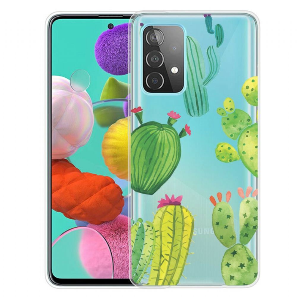 Kryt Na Samsung Galaxy A32 5G Akvarelové Kaktusy