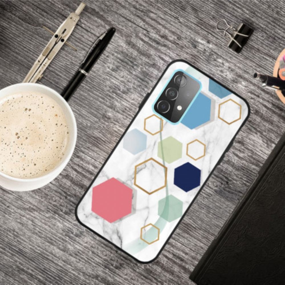 Kryt Na Samsung Galaxy A32 5G Barevný Geometrický Mramor