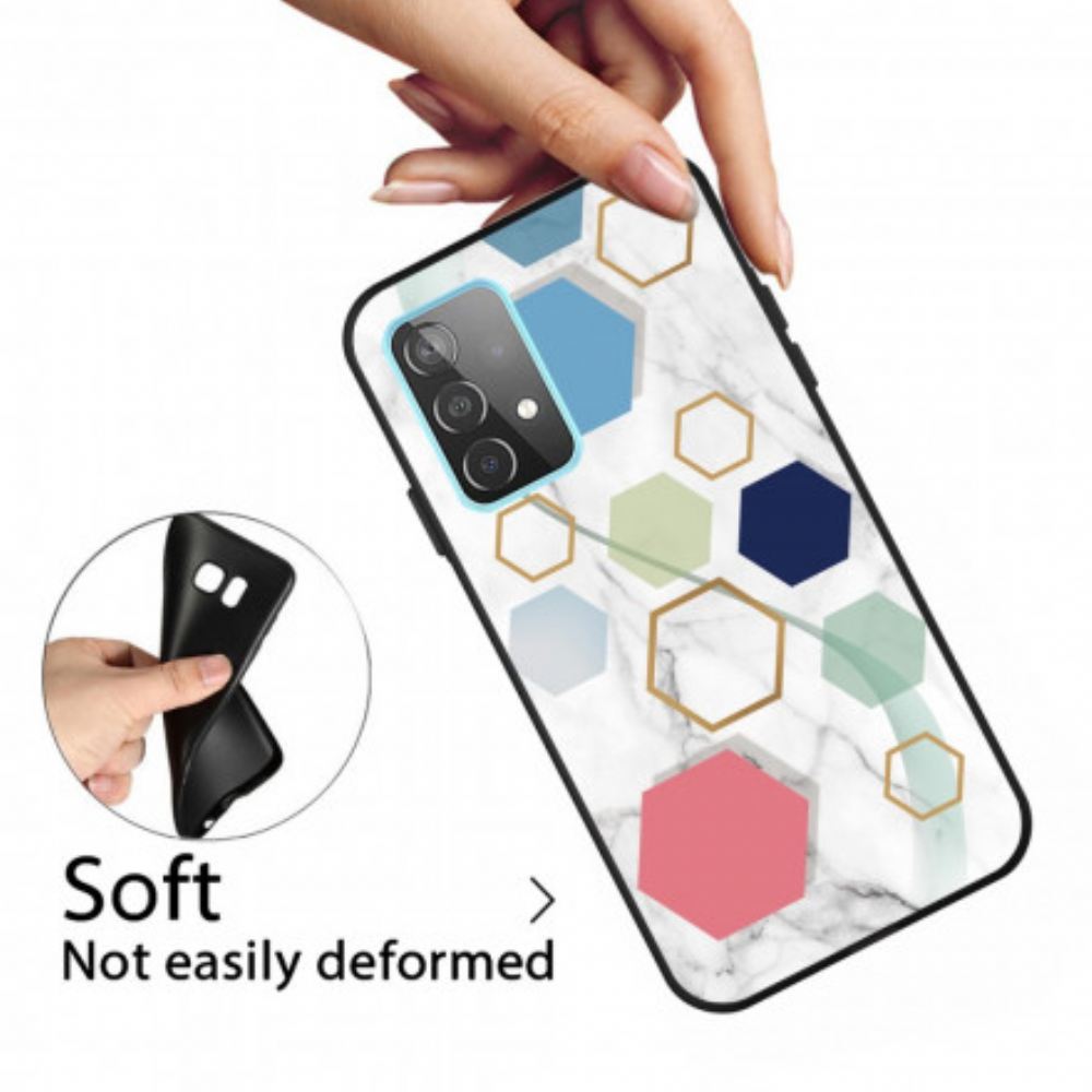 Kryt Na Samsung Galaxy A32 5G Barevný Geometrický Mramor