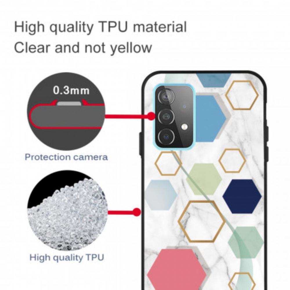 Kryt Na Samsung Galaxy A32 5G Barevný Geometrický Mramor