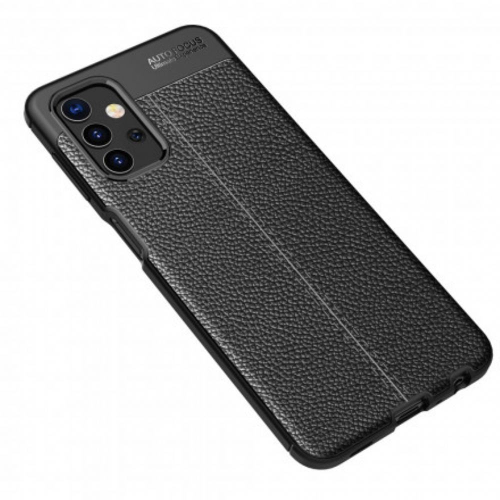 Kryt Na Samsung Galaxy A32 5G Dvojitá Linie Litchi Kožený Efekt