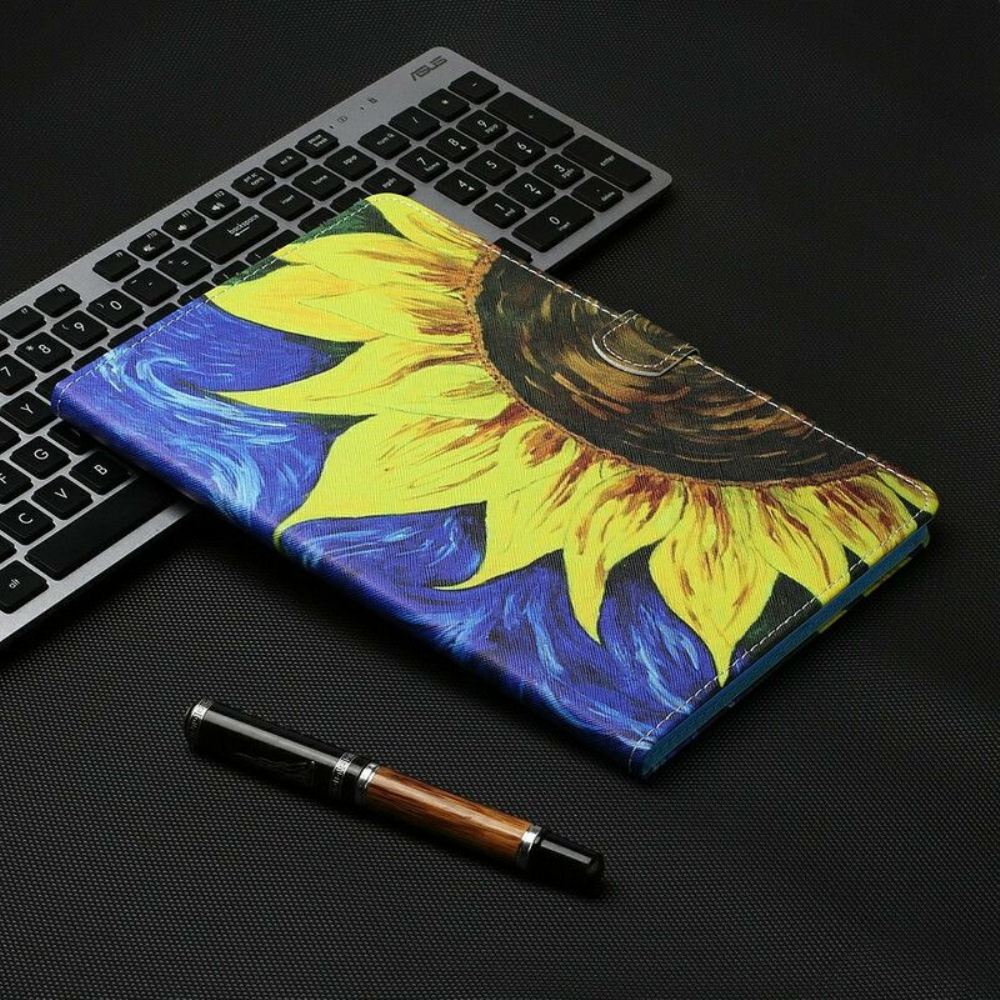 Flipové Pouzdro Na Samsung Galaxy Tab S8 / Tab S7 Malovaná Slunečnice