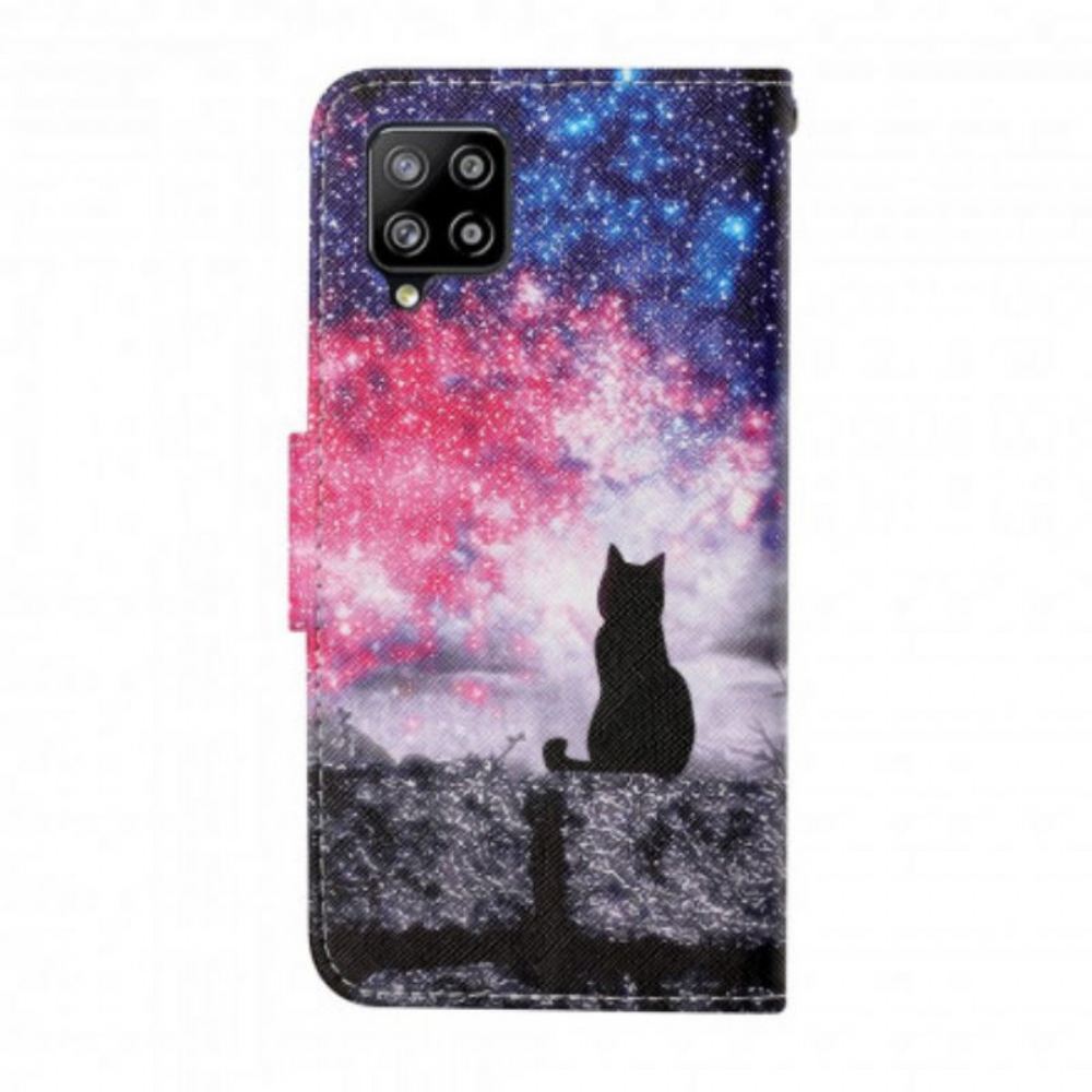 Flipové Pouzdro Na Samsung Galaxy M12 / A12 Kočičí Příběhy S Lanyardem