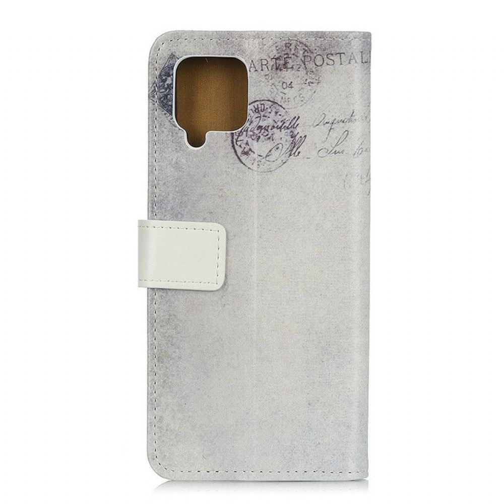 Flipové Pouzdro Na Samsung Galaxy M12 / A12 Kočka Cestovatel