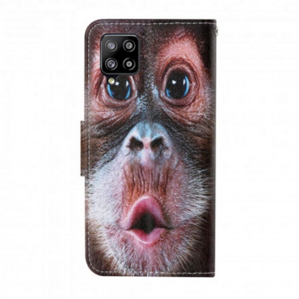 Flipové Pouzdro Na Samsung Galaxy M12 / A12 Na Lana Tanga Monkey