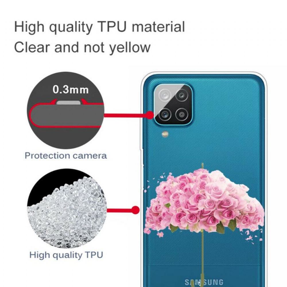 Kryt Na Samsung Galaxy M12 / A12 Deštník V Růžích