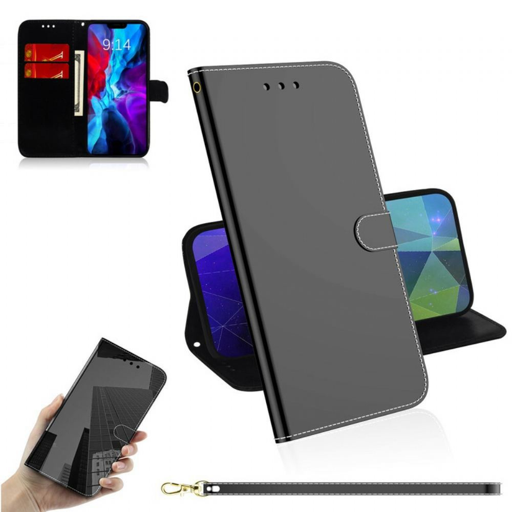 Flipové Pouzdro Na iPhone 12 / 12 Pro Kryt Na Zrcadlo Z Umělé Kůže