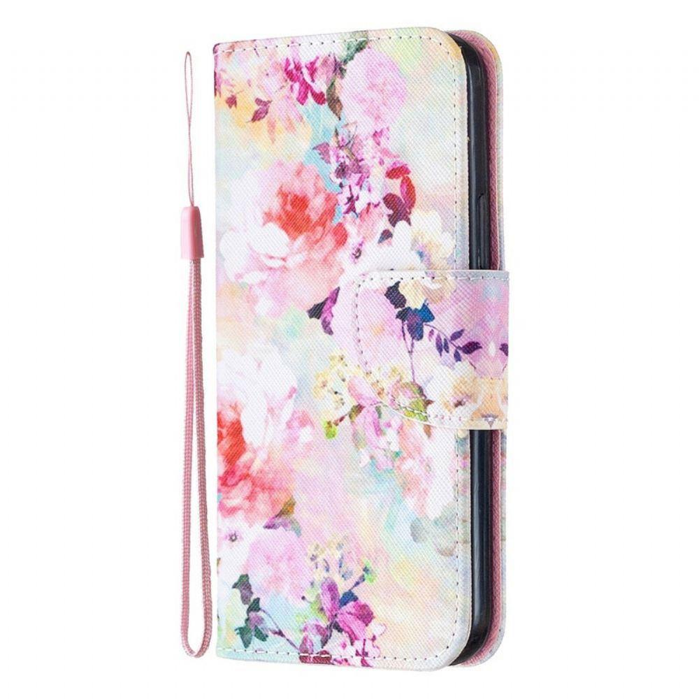 Flipové Pouzdro Na iPhone 12 / 12 Pro Na Lana Ohromující Květiny Na Popruhu