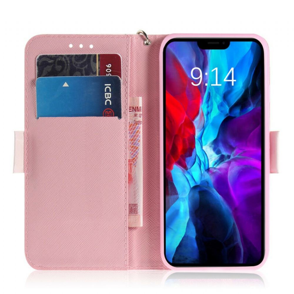 Flipové Pouzdro Na iPhone 12 / 12 Pro Na Lana Páskové Čerpadlo