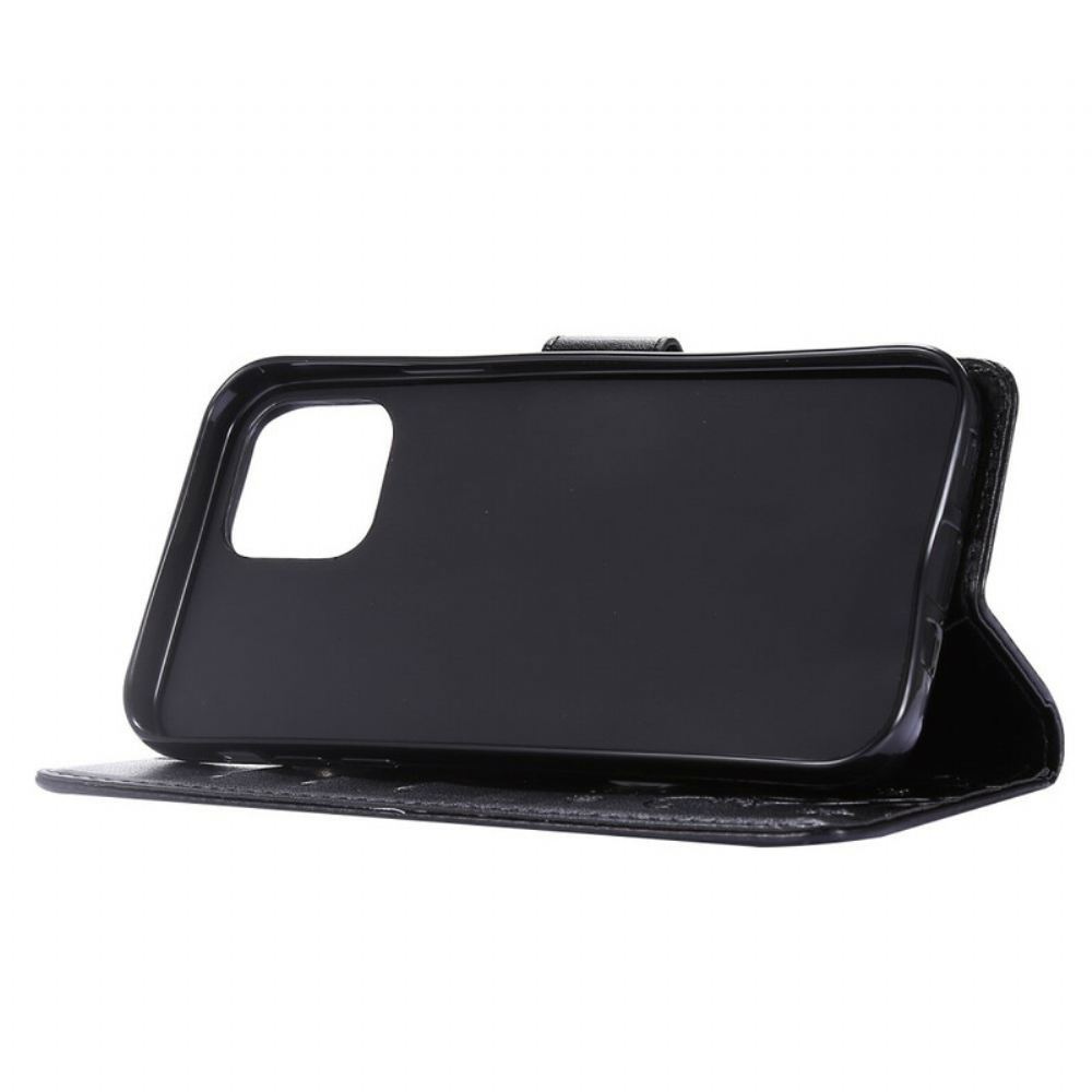 Flipové Pouzdro Na iPhone 12 / 12 Pro Šňůrka Pro Motýly A Květiny