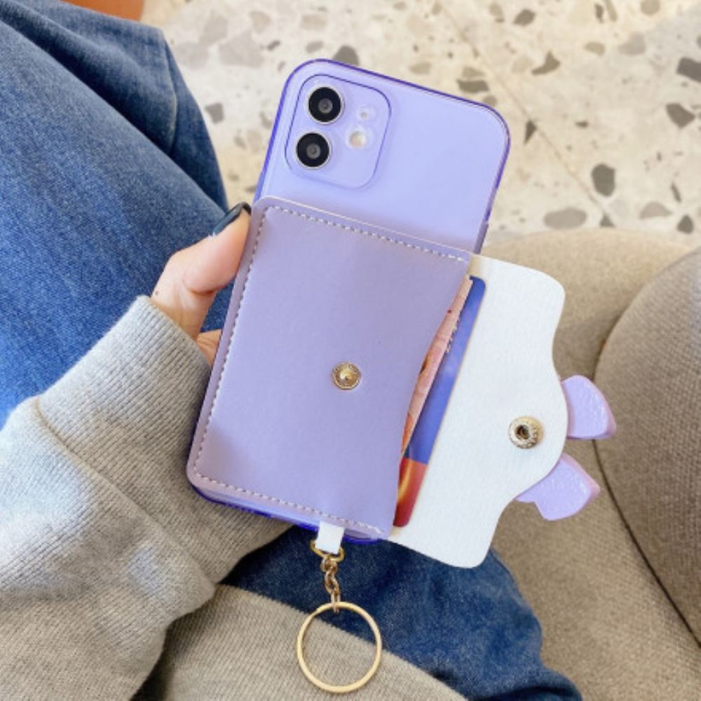 Kryt Na iPhone 12 / 12 Pro Držák Karty Keychain