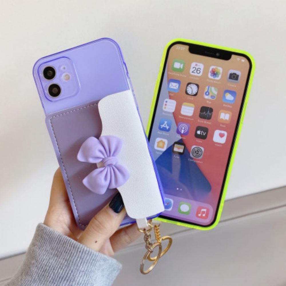 Kryt Na iPhone 12 / 12 Pro Držák Karty Keychain