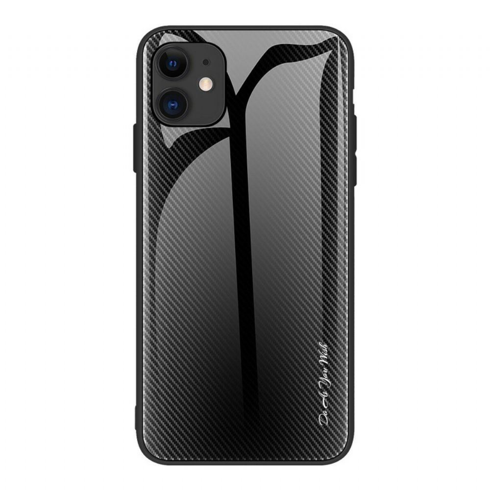 Kryt Na iPhone 12 / 12 Pro Klasické Tvrzené Sklo Z Uhlíkových Vláken